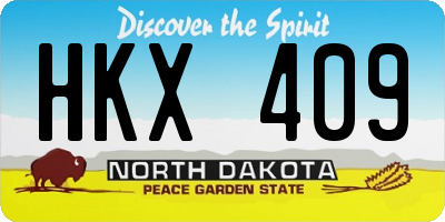 ND license plate HKX409