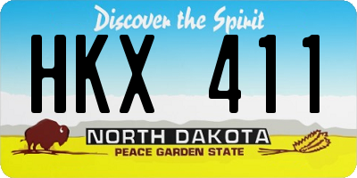 ND license plate HKX411