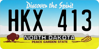 ND license plate HKX413