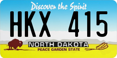 ND license plate HKX415