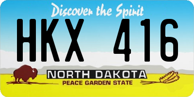 ND license plate HKX416