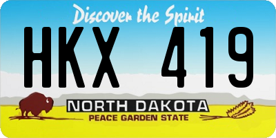 ND license plate HKX419