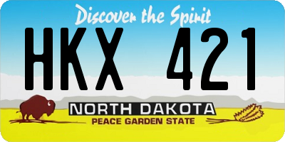 ND license plate HKX421