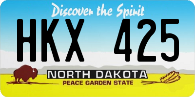 ND license plate HKX425