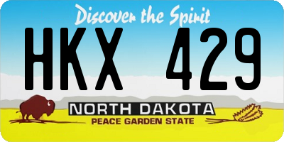 ND license plate HKX429