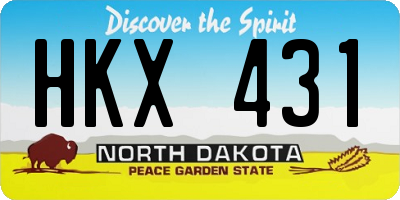 ND license plate HKX431