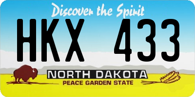 ND license plate HKX433