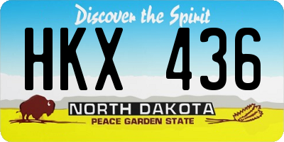 ND license plate HKX436