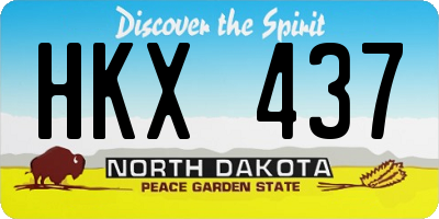 ND license plate HKX437