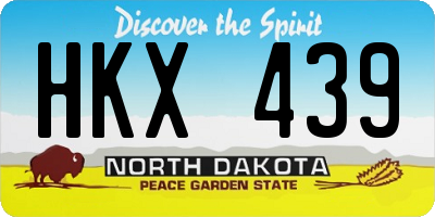 ND license plate HKX439