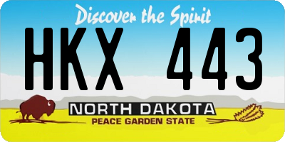 ND license plate HKX443