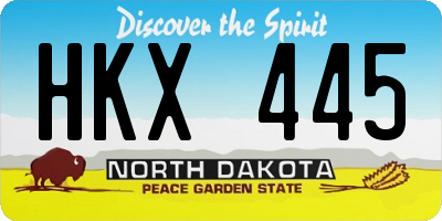 ND license plate HKX445