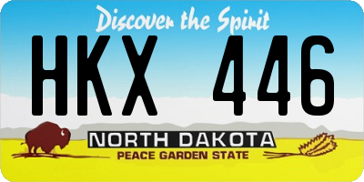 ND license plate HKX446