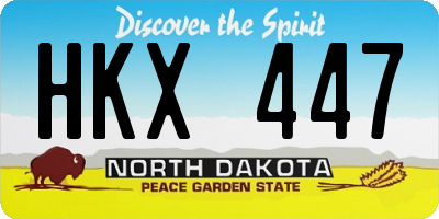 ND license plate HKX447