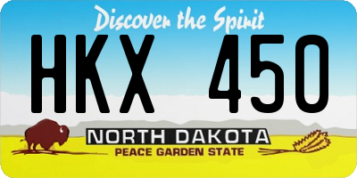 ND license plate HKX450