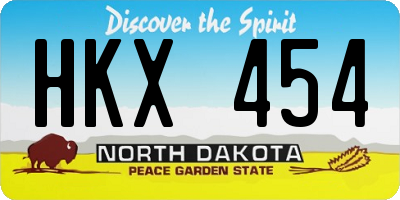 ND license plate HKX454