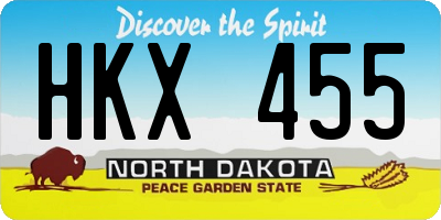 ND license plate HKX455