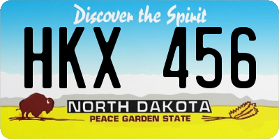 ND license plate HKX456