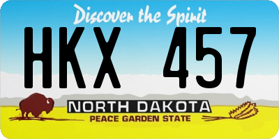 ND license plate HKX457