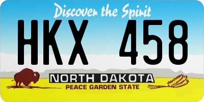 ND license plate HKX458