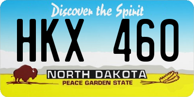 ND license plate HKX460