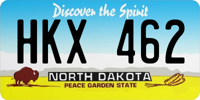 ND license plate HKX462