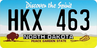 ND license plate HKX463