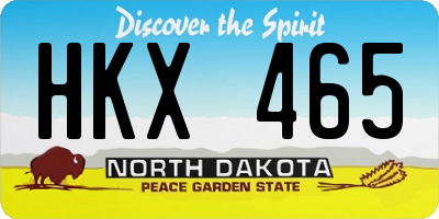 ND license plate HKX465