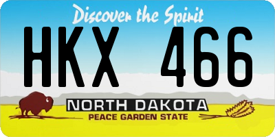 ND license plate HKX466