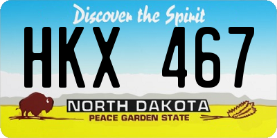 ND license plate HKX467