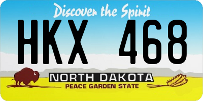 ND license plate HKX468