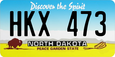 ND license plate HKX473