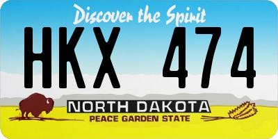 ND license plate HKX474