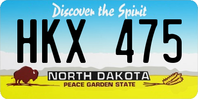 ND license plate HKX475