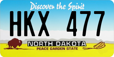 ND license plate HKX477