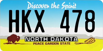 ND license plate HKX478