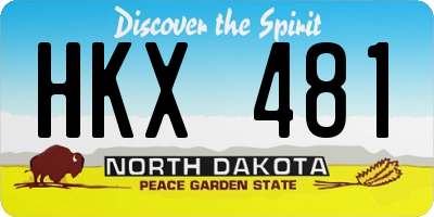 ND license plate HKX481