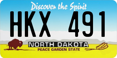 ND license plate HKX491