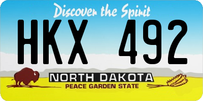 ND license plate HKX492