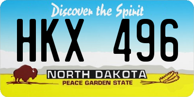 ND license plate HKX496