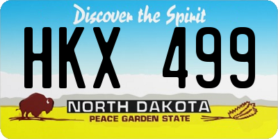 ND license plate HKX499