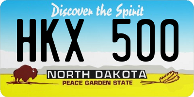 ND license plate HKX500