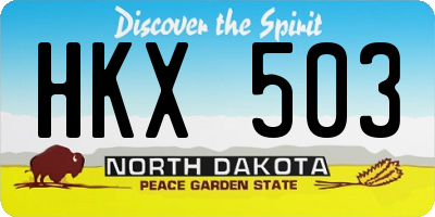 ND license plate HKX503