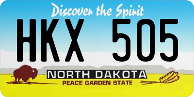 ND license plate HKX505