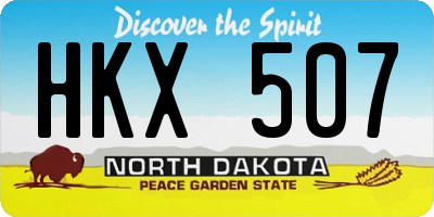 ND license plate HKX507