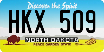 ND license plate HKX509