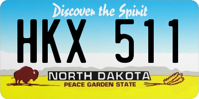 ND license plate HKX511