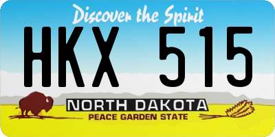ND license plate HKX515