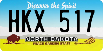 ND license plate HKX517