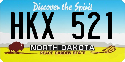 ND license plate HKX521